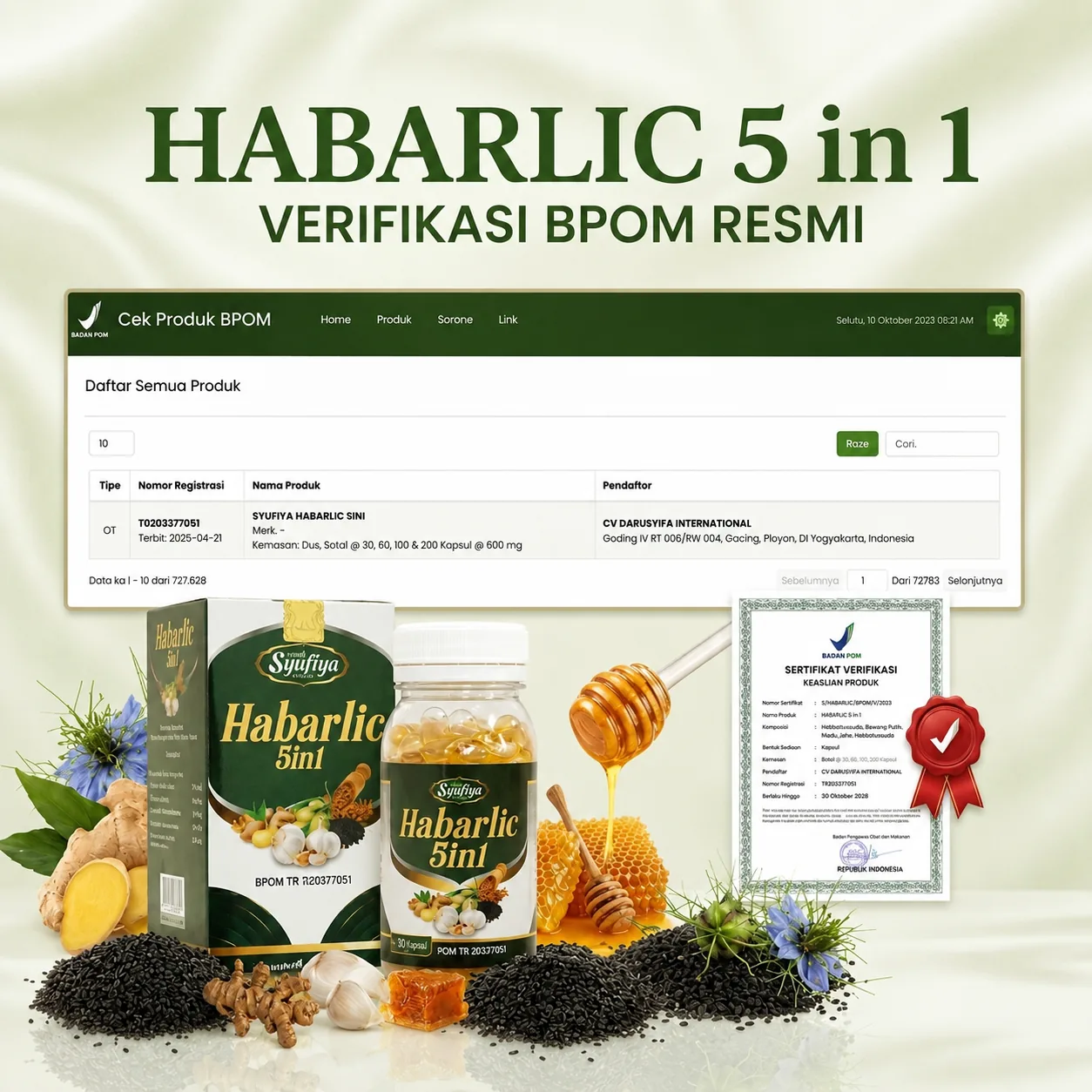 Habarlic terverifikasi BPOM TR203377061