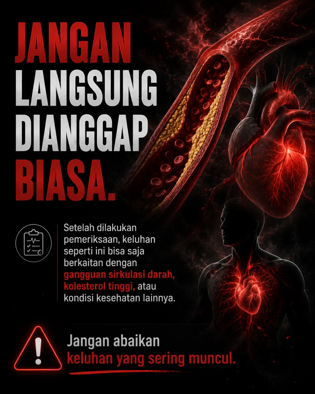 Jangan langsung dianggap biasa - keluhan bisa berkaitan dengan gangguan sirkulasi darah atau kolesterol tinggi