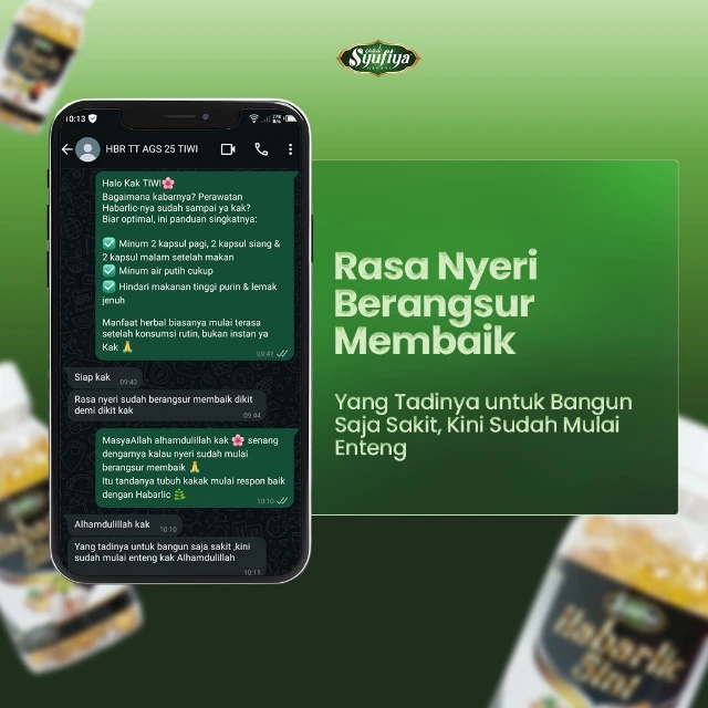 Rasa nyeri berangsur membaik